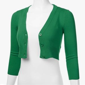 💚 Kelly-Green Adorable Bolero Sweater! 💚